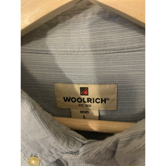 Woolrich Shirt Men’s Sz L Blue Short Sleeve - Picture 1 of 5